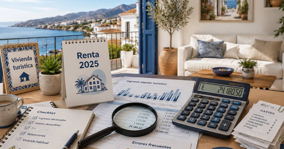 Checklist de Renta 2025 para vivienda turística en Málaga con ingresos, gastos y documentación